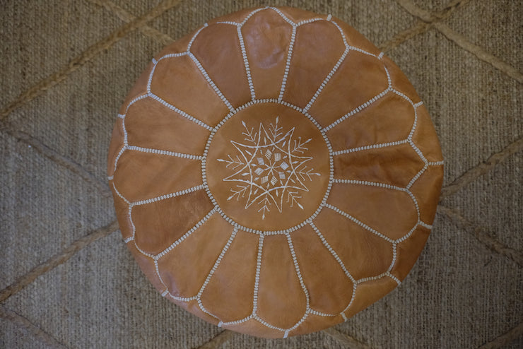 Leather Moroccan Pouf